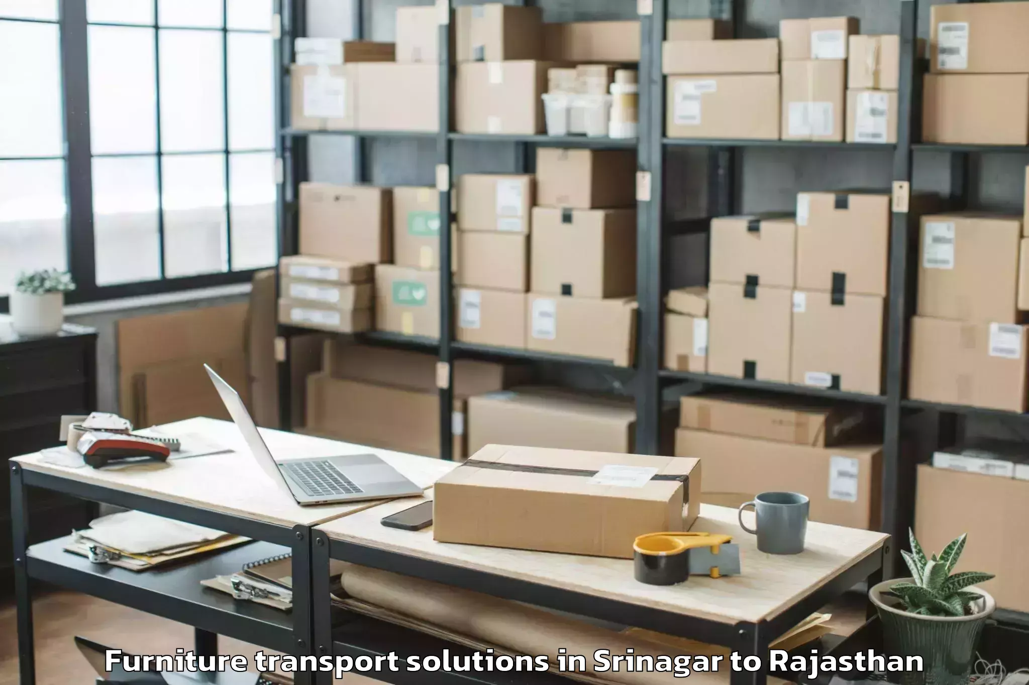 Srinagar to Jobner Furniture Transport Solutions